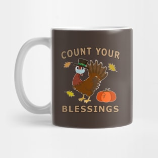 Count Your Blessings Autumn Turkey Mask Pumpkin. Mug